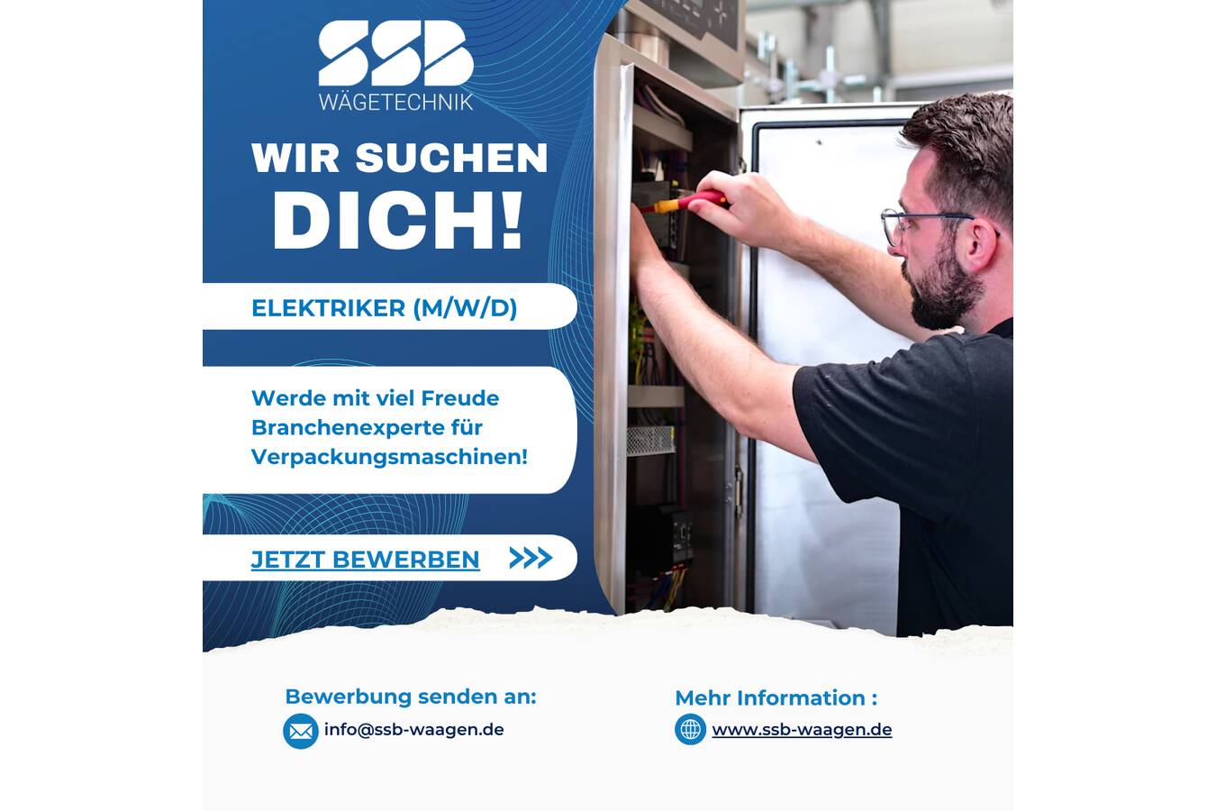 SSB Wägetechnik GmbH sucht Elektriker / Elektroniker (m/w/d) Wir suchen Sie als Elektriker/ Elektroniker (m/w/d)