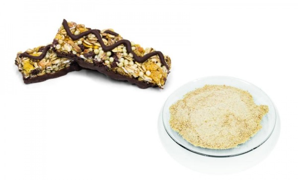 Sample “cereal bars“ before and after comminution