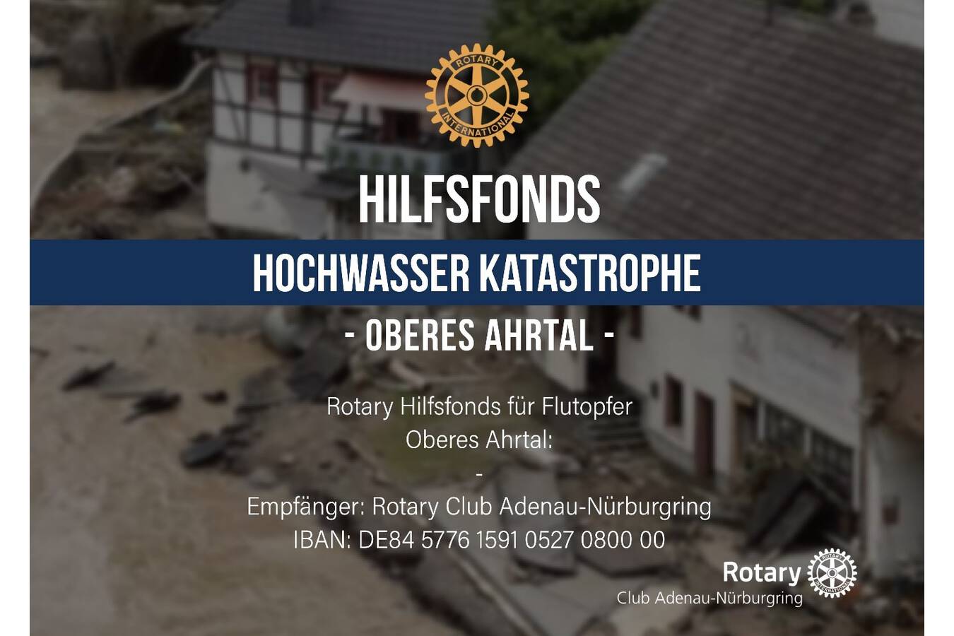 Gemeinsam nach den Überschwemmungen in der Eifel und im Ahrtal SolidAHRität; Die Köllemann GmbH hat einen großzügigen Betrag an den Rotary-Hilfsfonds für die Flutopfer gespendet.