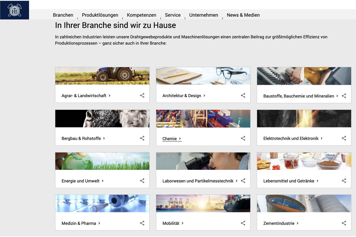 Die neue Unternehmenswebsite von Haver & Boecker.