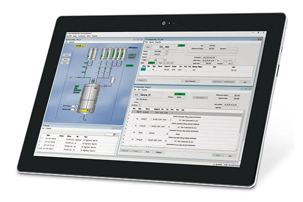 PC-based software for monitoring, operating and controlling recipe-based production processes