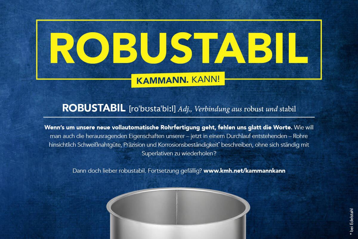 Vollautomatische Rohrfertigung bei Kammann Vollautomatische Herstellung von Rohren aus Platinen durch Rundbiegen, Längsnahtschweißen und Bördeln in einem Arbeitsgang