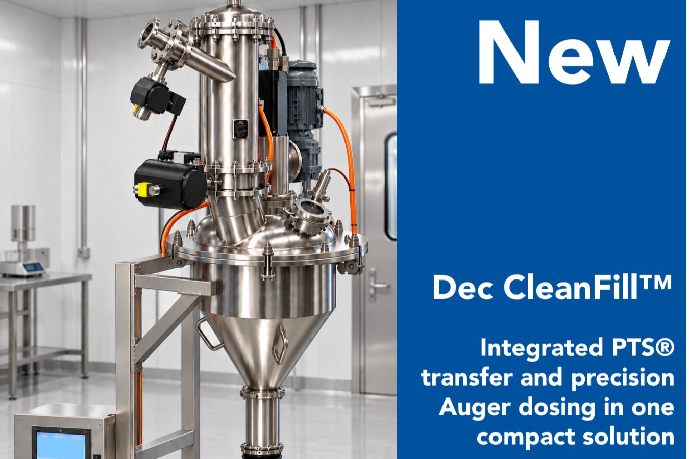 Neu: Dec Group präsentiert  Dec CleanFill™ auf der Powtech Technopharm Für die Anforderungen moderner Produktionsumgebungen entwickelt
Produktionsanlagen benötigen flexible Technologien, die sich an wechselnde Produkte, Chargengrößen und regulatorische Anforderungen anpassen lassen. Hierfür wurde Dec CleanFill™ konzipiert.