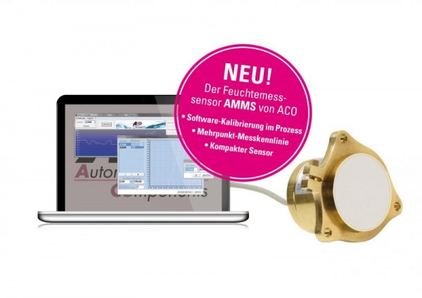Brandneu - AMMS Feuchtemesssensor für Schüttgüter von ACO „All in one“ --» direkt messen - digital verarbeiten - analog ausgeben