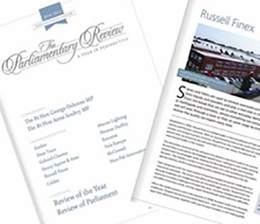 Russell Finex veröffentlicht in Parliamentary Review Russell Finex bespricht die Situation der verarbeitenden Industrie in Großbritannien