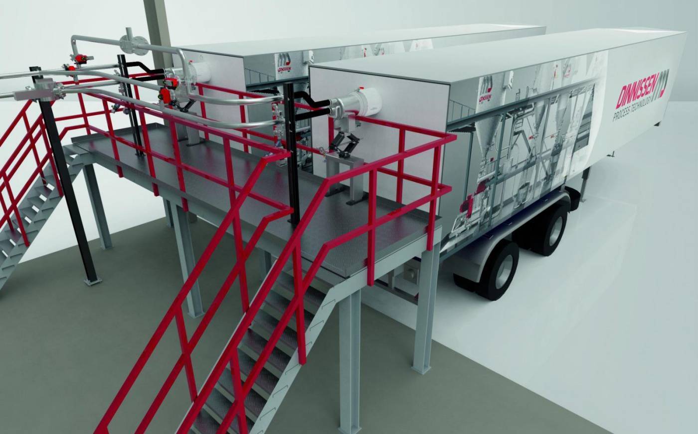 Einzigartige, sichere Förderung von BHET  Closed-Loop-Stickstoffsystem für die pneumatische Befüllung von ISO-Containern