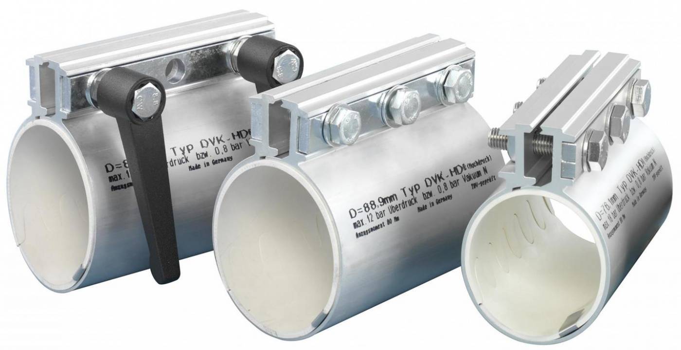 Rohrkupplungen für pneumatische Druckförderanlagen DVK-HD Hochdruck Rohrkupplungen