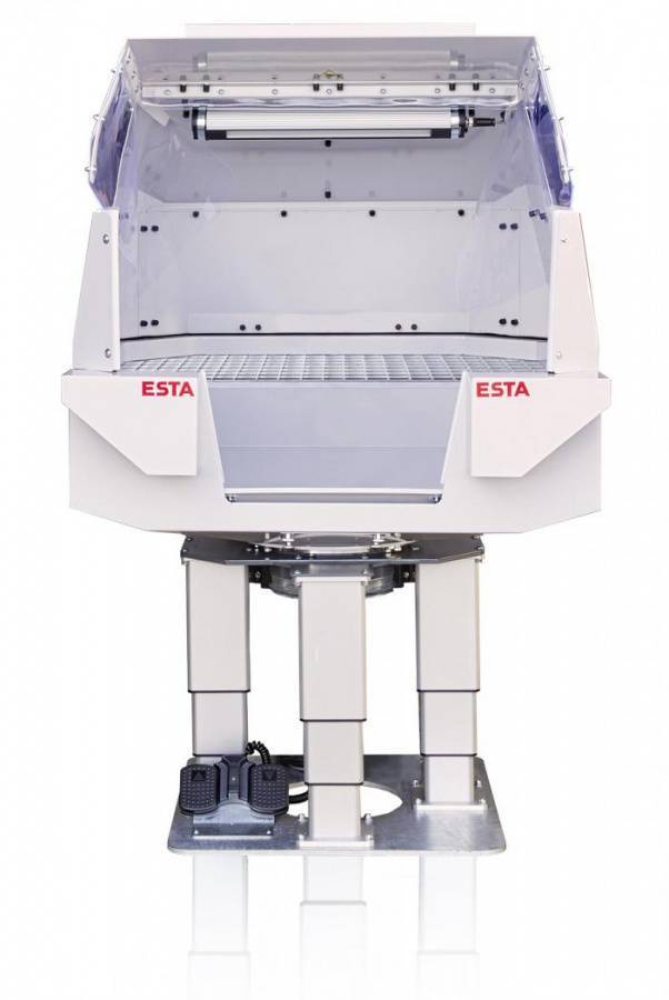 Lufttechnisch optimiert: Der 360-Grad-Absaugtisch von Esta Esta zeigt auf der VDMA-Sonderschau zur Powtech das Redesign des 360-Grad-Absaugtischs.
