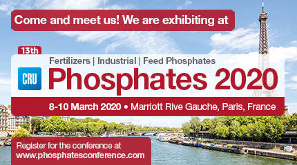 Sieblösungen für Düngemittel auf der CRU Phosphates Conference 2020 Wichtigstes Jahrestreffen für Fachleute in der Düngemittel-, Industriephosphat- und Futtermittelindustrie.